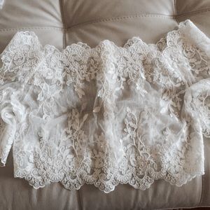 Chantilly lace wedding dress jacket,